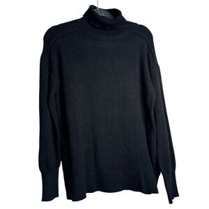 Evereve Womens Long Sleeve Knitted Turtleneck Pullover Sweater Top Black Size S